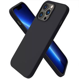Mjuk TPU matt telefonfodral för iPhone 14 13 12 11 Pro Max X Xs XR 8 7 6 Plus Back Cover Black Silicone Case