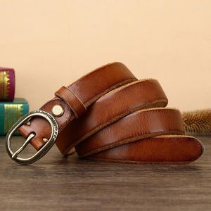 Gürtel 2,8 cm Breite Dicke Frauen Strap Casual Kupfer Schnalle Weibliche Kurze Rindsleder Echtes Leder Gürtel Top Qualität Jeans Gürtel