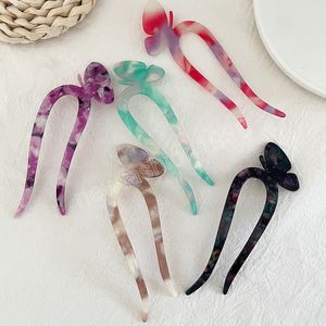 Chinesischen Stil Haar Sticks Vintage Acetat Schmetterling Essstäbchen Frauen Haarnadeln Haar Clips Pins Hochzeit Haar Schmuck Zubehör