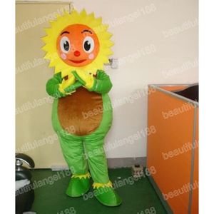 Cadılar Bayramı Sunflower Maskot Kostüm Yüksek Kaliteli Karikatür Peluş Hayvan Anime Tema Karakter Yetişkin Boyut Noel Karnaval Fantezi Elbise