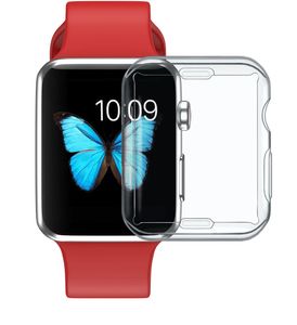 Elma Izle Ekran Kapağı toptan satış-Apple Watch Kılıfları için Kapak mm mm mm mm Yumuşak Ultra Şeffaf TPU Tampon Ekran Koruyucu Iwatch Serisi SE MM mm