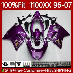 Honda BlackBird CBR1100 CBR 1100 XX CC 1100XX 96-07 114NO.8 CBR1100XX GLOSS PURPLE 1996 1997 1998 1999 2000 2001 1100CC 02 03 04 05 06 07 07フェアリング