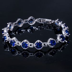 Браслет очарования дизайнер Multicolor AAA Cubic Cubic Zirconia Braclets белый рубин фиолетовый зеленый изумрудные медные крисатальные серебряные браслеты ювелирные изделия браслеты для девочек