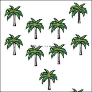 Sy Notionsverktyg Apparel 10 st CoConut Trees Badges For Clothing Iron Embroidered Applique Ones Accessories Clothes Drop Delivery 2