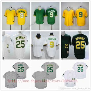 Maglie da baseball vintage di film indossano cucite 9 ReggieJackson 25 MarkMcgwire # 44 Tutte cucite Nome Numero Lontano Sport traspirante Vendita Jersey di alta qualità