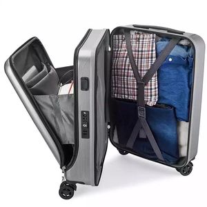スーツケース充電USB旅行荷物ファッショントロリースーツケースラップトップバッグ男性 女性高級PCアップスケールビジネスボックス20インチバリススーツケース