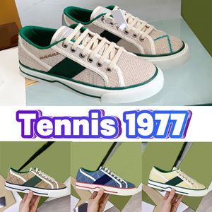 Top Tennis 1977 Sneaker Scarpe casual da uomo di lusso Beige ebano Tela Burro nero Cotone Nylon Blu Avorio Rosso Tessuto di lino denim Designer Scarpe da ginnastica da donna