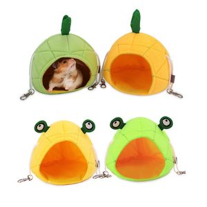 Small Animal Supplies Creative Pineapple Cartoon Animals Beds Cute Hamster Hanging Bed House Warm Hedgehog Guinea Pig Bed 353 D3