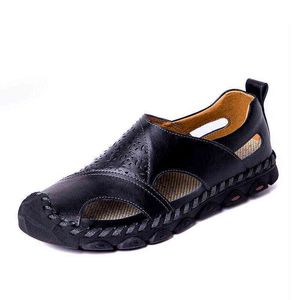 Sandały 2022 NOWOŚĆ SAMY MĘŻCZYZNIE DOTYCZĄCE WYSOKIEJ WYSOKIEJ WYSOKIEJ HAKTYCZNĄ MAN MAN Flats Plus Size Fashion Casual Beach Men Buty 220507