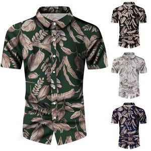 Męskie koszule krótkie rękawie męskie moda Modna Modna Modna Modna Modna Koszula na plaży Hawajska koszula z drukowaniem luźna letnia top aqua turtleck menmen s