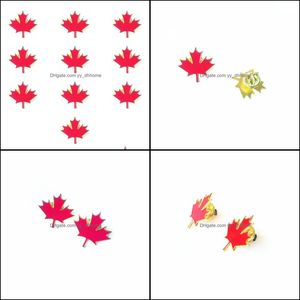 Party Favor Event Supplies Festive Home Garden Canadian Maple Leaf Badge Stationery Mönster Metallfärg Brosch Suit Farterfly Drop Deliver