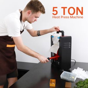 Bärbara 5 ton högtrycksvärmepressmaskiner 2.3x4.7inch Rosin Tech Dual Aluminium Plates With Heat Insolators LCD Digital Control Panel