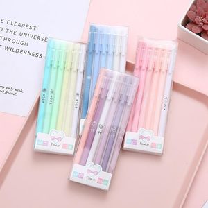 Gel pennor 6 st/set Randy Color Pen Retro Series Water Set Office Stationery Black Signature Simple Student Supplies