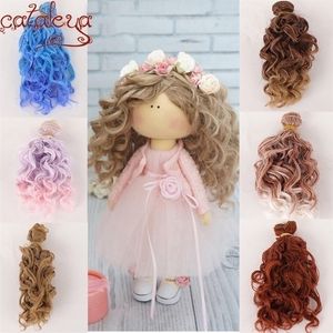 Cateleya Siyah Altın Kahverengi Gümüş Kısa Kıvırcık Saç 15cm 25cm 100cm Bjd Wig 13 14 16 Bebek DIY 220815