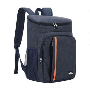 Oxford Big Cooler Bag Outdoor Large Capacity Leak Proof Men Woman Thermal Insulated Cooler Shoulder Backpack Picnic Bag Y220524