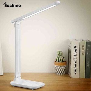 Sutme LED DESK LAMP THELY SPEED TAUCH DIMMING FOLDABLE LEADING STUDENT STUDY EYE PETRETTIAL TABLE LIGHT NIGHT BEDROAM LAMPS H220423