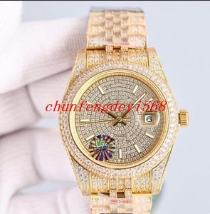 EW Factory 41mm män Titta cool fashion Party Club Wristwatch Armband 904l Steel Iced Out Diamonds Full Waterproof 3235 Automatisk rörelse Sapphire