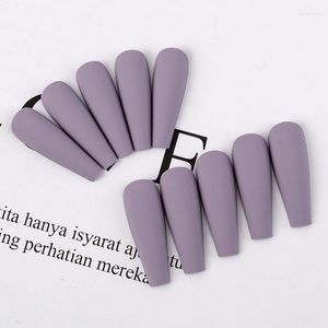 Unghie finte 500pcs Matte Long Ballerina Coffin Nail Tips Full Cover Falso Artificiale Press On Clear Tinta unita Strumento per manicure Prud22