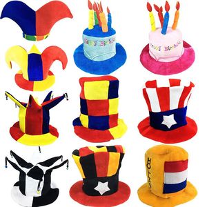 Berets Kinder Erwachsene Lustige Elf Clown Maskerade Fußball Bier Caps Party Geburtstag Kuchen Zylinder Hut Requisiten Halloween Karneval Kostüm Cosplayberets