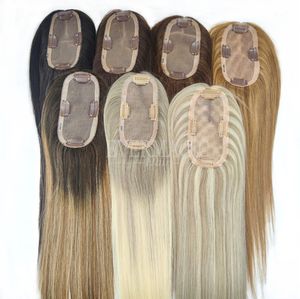 New Bond Human Hair Pieces Mini Small Mono Base Toppers para Mulheres Rainnging para Perda de Cabelo