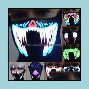 Wholesale el music for sale - Group buy Party Masks Festive Supplies Home Garden Us Stock Styles El Mask Flash Led Music With Sound Active For Dancing Riding Skating Voice Con