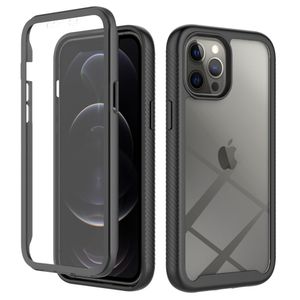 Odporny na wstrząsy Clear PC Przypadki wbudowane ekran Ochraniacz ekranowy TPU Desperator Chropowaty Pokrywa Obrońca dla iPhone 12 Pro Max / iPhone 12/12 Pro 6.1 / 12 Mini 5.4 Telefon