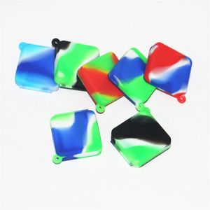 9ml Square Connected silicone container box for Dabs Round Shape Silicone storage wax Jars Dab containers ash catcher