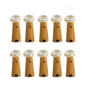 10pcs Battery included Wine Bottle Cork Fairy Lights Christmas Decoration LED String Light For Room Home Party Holiday Decor 220408