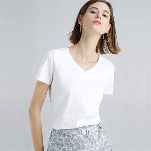 2020女性TシャツTシャツレディースソリッドカラーティー半袖Tシャツ女性の夏のトップス女性Tシャツ220407