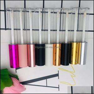 10 ml kosmetisk flaska Gloss Lip Glaze Brush Container Makeup Tool Lipstick Balm Refillerbar DIY Lipgloss Oil Wand Tube Drop Delivery 2021 Pack