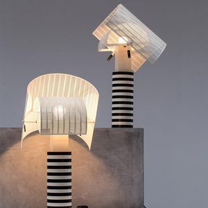 Masa lambaları zebra çizgili lamba oturma odası yatak odası çalışması set 2 için büyük boyutlu komodin