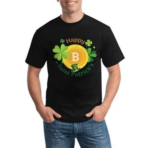 Camisetas masculinas homens homens criptografia st patrick fofo festival de camisetas praia cotocolho de algodão redonda de pescoço de pesco