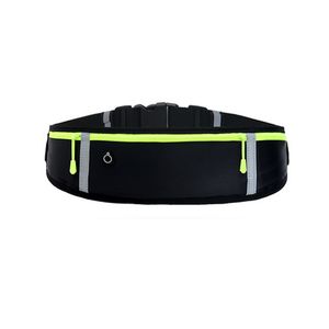 Running Waist Bags Waterproof Phone Container Jogging Hiking Gym Fitness Bag 3 pocket Reflective Strip Design Belt 220520