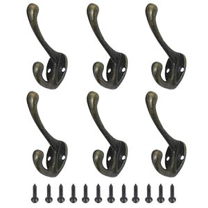 6 st klädhängare Hook Home Storage Hanger Wall Hooks For Key Hat Bag Badrum Thandduk Kök Kök sovrum Väggkrok Rack 220727