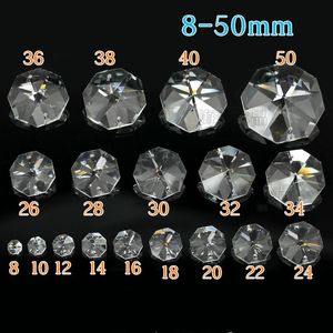 가벼운 구슬 100pcs Crystal 팔각형 8.10.12.14.16.22.30.40 ~ 50mm 조명 액세서리 비드 커튼 느슨한 도매 라이트