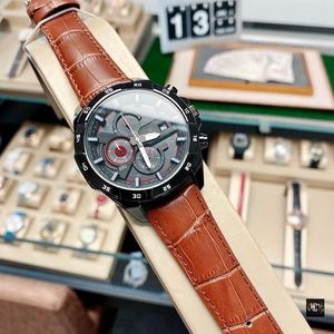 2022 Yeni Altı Dikiş Lüks Erkek Saatler Kuvars İzle Yüksek Kalite Tüm Arama Çalışması Japonya Üst Marka Askeri Chronograph Saat Deri Kemer Erkekler Moda Hediye