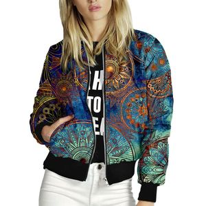 Giacche da donna Autunno Sottile Stampa personalizzata Donna Streetwear Giubbotto bomber con cerniera Cappotto a maniche lunghe Capispalla sottile classico femminileDonne