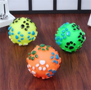 Divertente Pet Dog Foot Print Balls Toy Colorful Sound Giocattoli striduli per cani Gatti Gomma morbida Chew Interactive Ball 20220517 D3