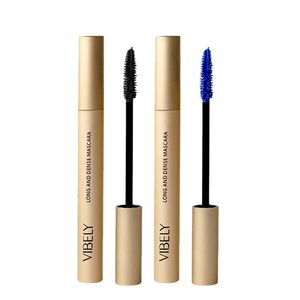 Vibely mascara 4d förlängande curling vattentät långvarig brun blå färg mascaras rör ögonfrans tillväxt gel makeup skönhet
