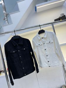 Early autumn new men's jackets coat designer style elastic jeans coat black and white