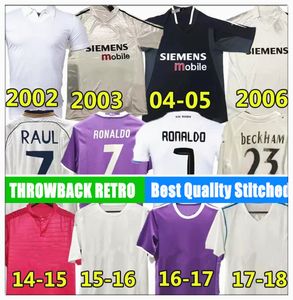 Camisas de futebol retrô 2002 Zidane Raul Redondo Guti Ramos McManaman 1996 97 98 2003 04 05 06 12 13 14 15 18 Camisas de futebol vintage