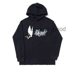 vlones hoodie ss fashion devil angel smoke big V men and women lovers Pure Cotton Hooded loose trend sweater