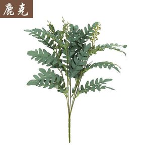 Simulerat Locust Leaf Wedding Planning Scenery Decoration Fake Flower Color Large Leaf Five Fork Jujuube Leaf Decorations Party