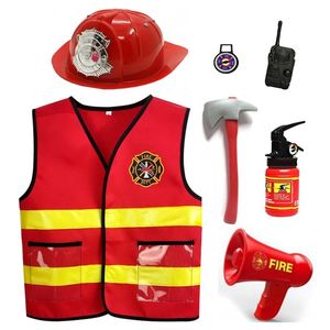 Kids Firefighter Cosplay Little Fireman Firemen Costume For Boy Child Halloween Carnival Party Party For Boys Role Play Set Set
