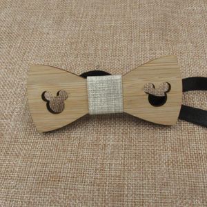 Laço de laço 5pcs gravata de madeira de madeira para crianças crianças bambu wood wedleby festas presentes de atacado Bulkbow emel22
