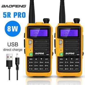 Baofeng Walkie Talkies UV R Pro Portable Ham Radio VHF UHF MHz High Power W Tri Band FM Transceiver Station Talkie220n