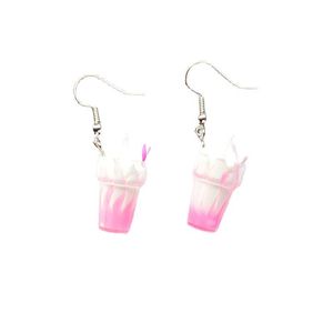 Korean Fashion Ice Drink Hanging Charm Earrings for Woman Ice Cream Candy Colors Goblet Jewelry gift Trendy