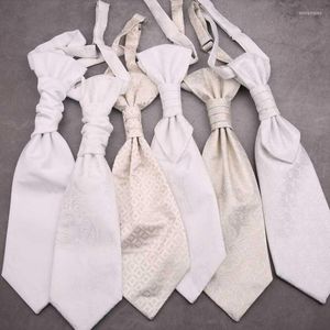 Bow Ties Gravatas Para Homens Hong Kong Knot Neckwear Gentleman Neckties For Men White Tuxedo Ascot Tie Wedding Formal Suit Vest Miri22
