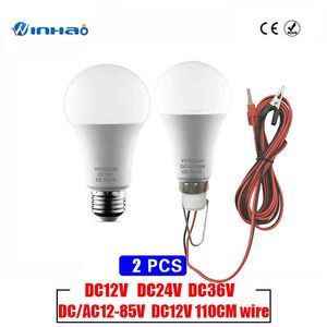 2022 LED Lamp DC12V Portable Led Bulb 3W 6W 9W 12W 15W 24V 36V 48V cold warm white Outdoor Camp Tent Night Fishing Hanging Light H220428