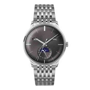 Gents de alta qualidade Dome Glass Luxury Minimalist Marca Moonhase Diver Aço quartzo Automático Relógio para Man Wrist Watch Leather